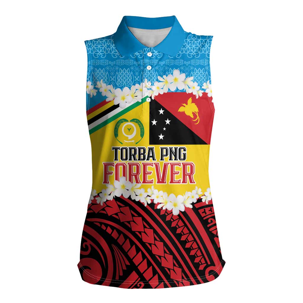 Personalised Torba PNG Forever Women Sleeveless Polo Shirt Polynesian Sand Art - Polynesian Pride