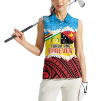 Personalised Torba PNG Forever Women Sleeveless Polo Shirt Polynesian Sand Art - Polynesian Pride