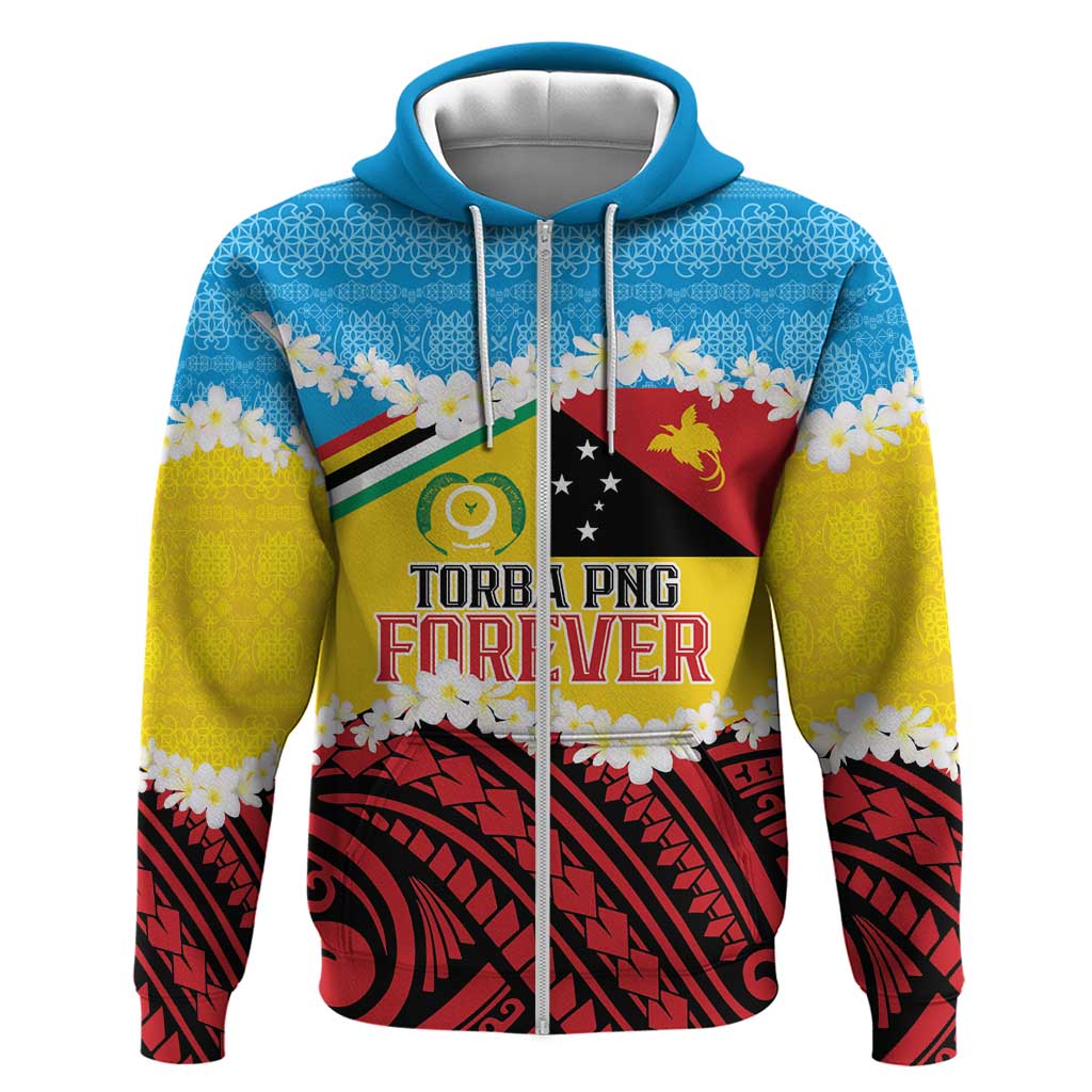 Personalised Torba PNG Forever Zip Hoodie Polynesian Sand Art - Polynesian Pride