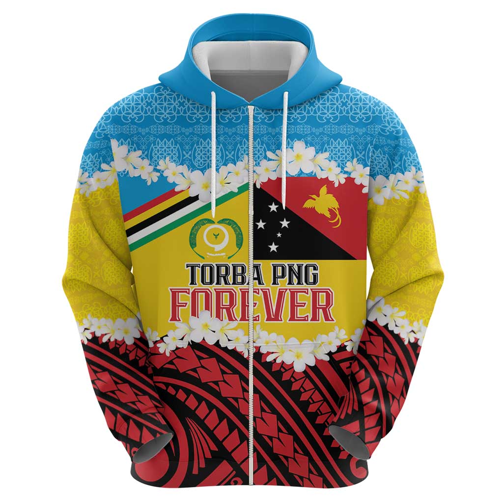 Personalised Torba PNG Forever Zip Hoodie Polynesian Sand Art - Polynesian Pride