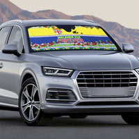 Malampa Fiji Forever Auto Sun Shade Tagimoucia Polynesian Sand Drawing - Polynesian Pride