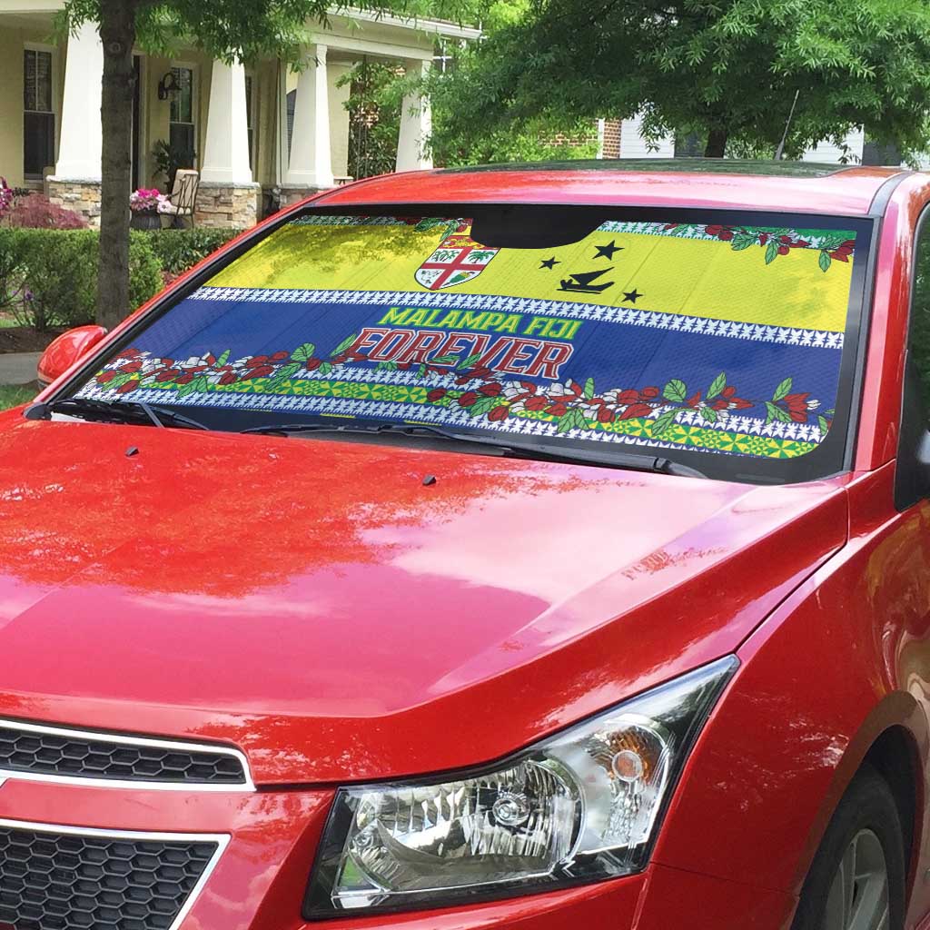 Malampa Fiji Forever Auto Sun Shade Tagimoucia Polynesian Sand Drawing - Polynesian Pride