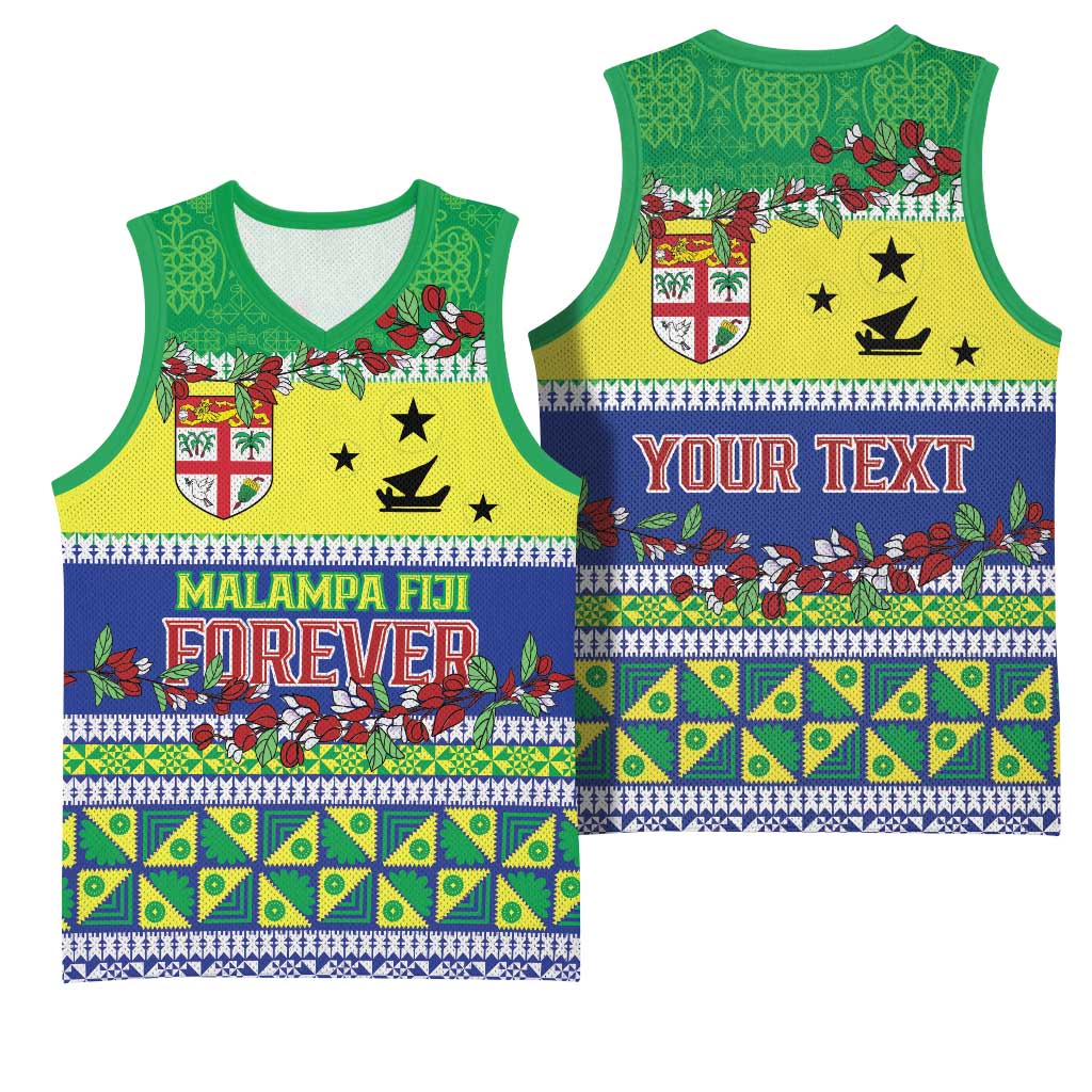 Personalised Malampa Fiji Forever Basketball Jersey Tagimoucia Polynesian Sand Drawing - Polynesian Pride