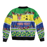 Personalised Malampa Fiji Forever Bomber Jacket Tagimoucia Polynesian Sand Drawing - Polynesian Pride