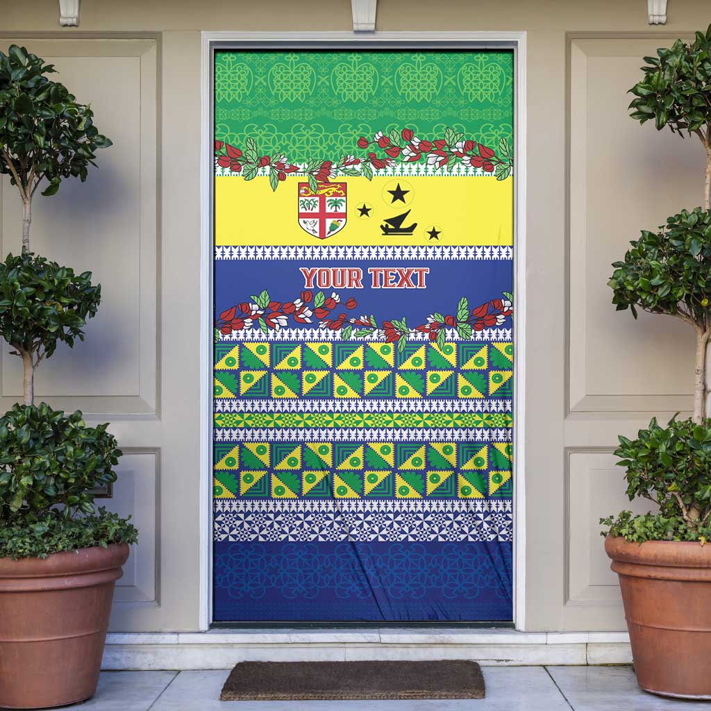 Personalised Malampa Fiji Forever Door Cover Tagimoucia Polynesian Sand Drawing - Polynesian Pride
