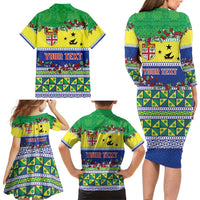 Personalised Malampa Fiji Forever Family Matching Long Sleeve Bodycon Dress and Hawaiian Shirt Tagimoucia Polynesian Sand Drawing - Polynesian Pride