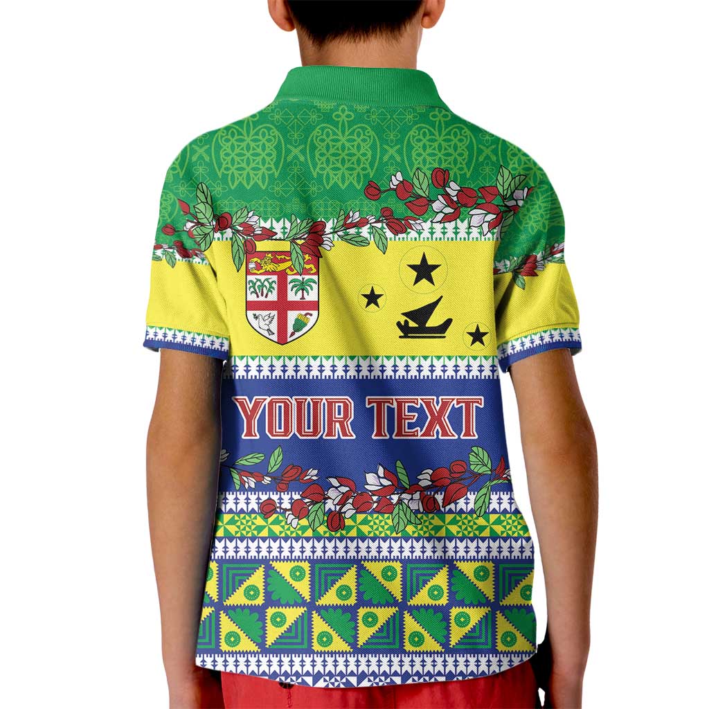 Personalised Malampa Fiji Forever Kid Polo Shirt Tagimoucia Polynesian Sand Drawing - Polynesian Pride