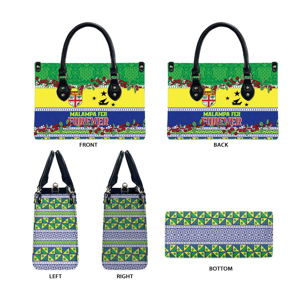 Malampa Fiji Forever Leather Bag Tagimoucia Polynesian Sand Drawing - Polynesian Pride