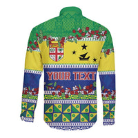 Personalised Malampa Fiji Forever Long Sleeve Button Shirt Tagimoucia Polynesian Sand Drawing - Polynesian Pride