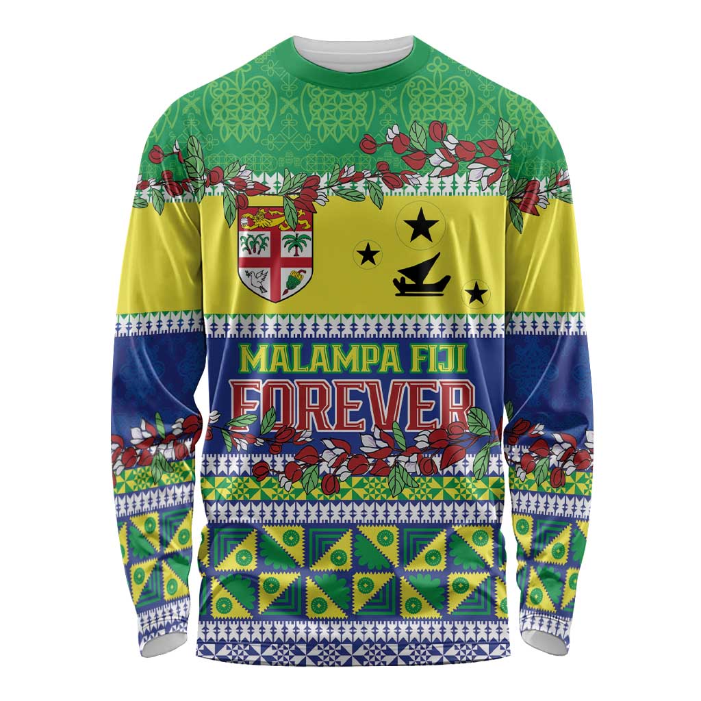 Personalised Malampa Fiji Forever Long Sleeve Shirt Tagimoucia Polynesian Sand Drawing - Polynesian Pride