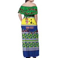 Personalised Malampa Fiji Forever Off Shoulder Maxi Dress Tagimoucia Polynesian Sand Drawing - Polynesian Pride
