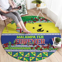Malampa Fiji Forever Round Carpet Tagimoucia Polynesian Sand Drawing - Polynesian Pride
