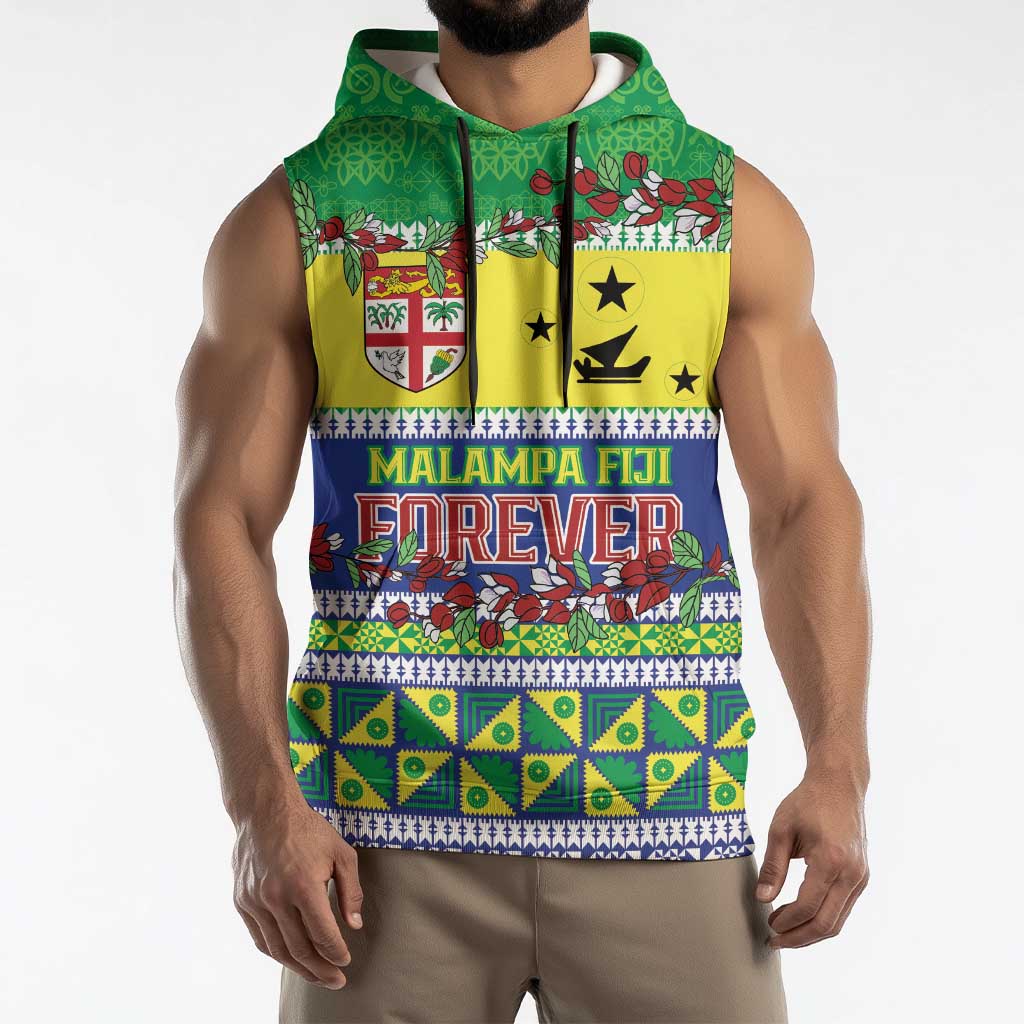 Personalised Malampa Fiji Forever Sleeveless Hoodie Tagimoucia Polynesian Sand Drawing - Polynesian Pride