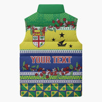 Personalised Malampa Fiji Forever Sleeveless Puffer Jacket Tagimoucia Polynesian Sand Drawing - Polynesian Pride