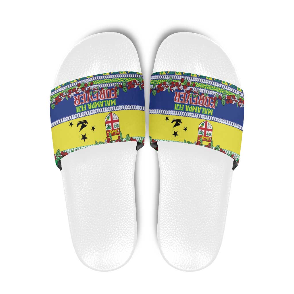 Malampa Fiji Forever Slide Sandals Tagimoucia Polynesian Sand Drawing - Polynesian Pride