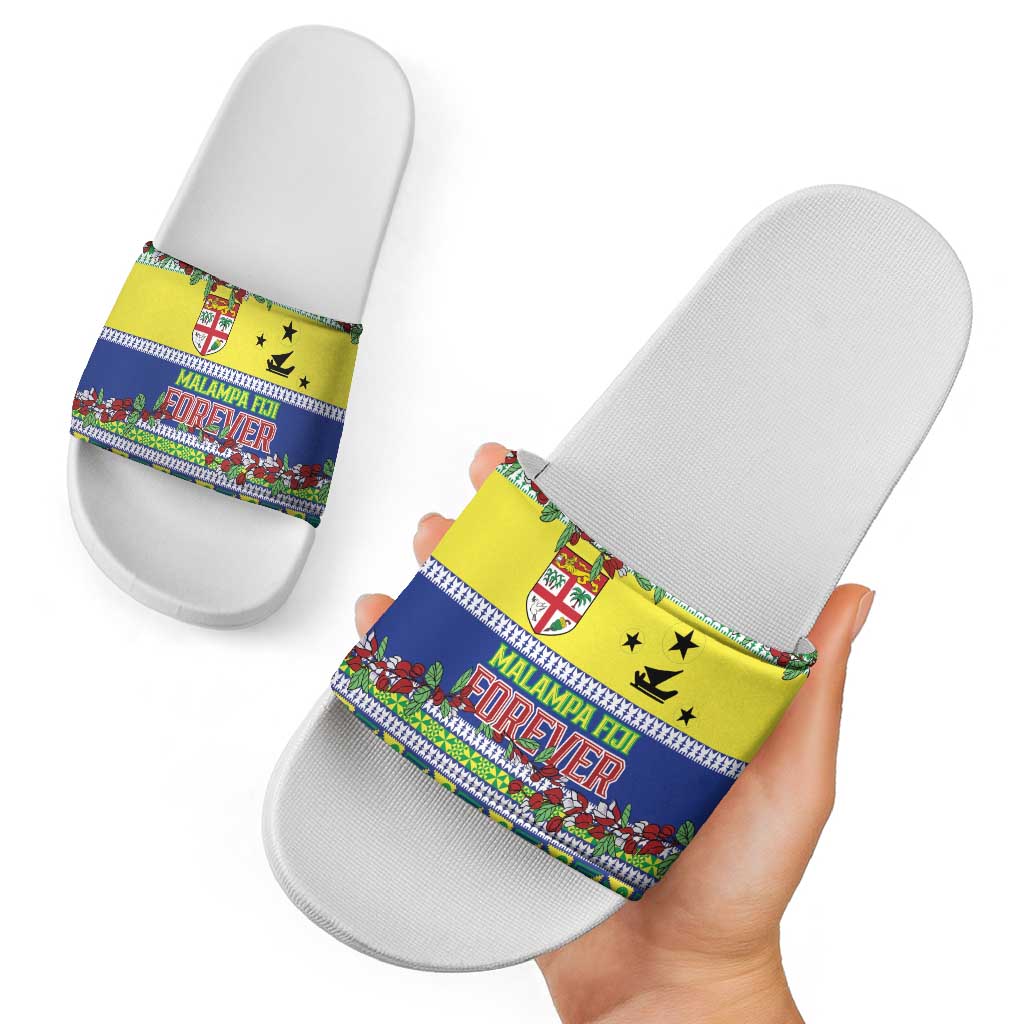 Malampa Fiji Forever Slide Sandals Tagimoucia Polynesian Sand Drawing - Polynesian Pride