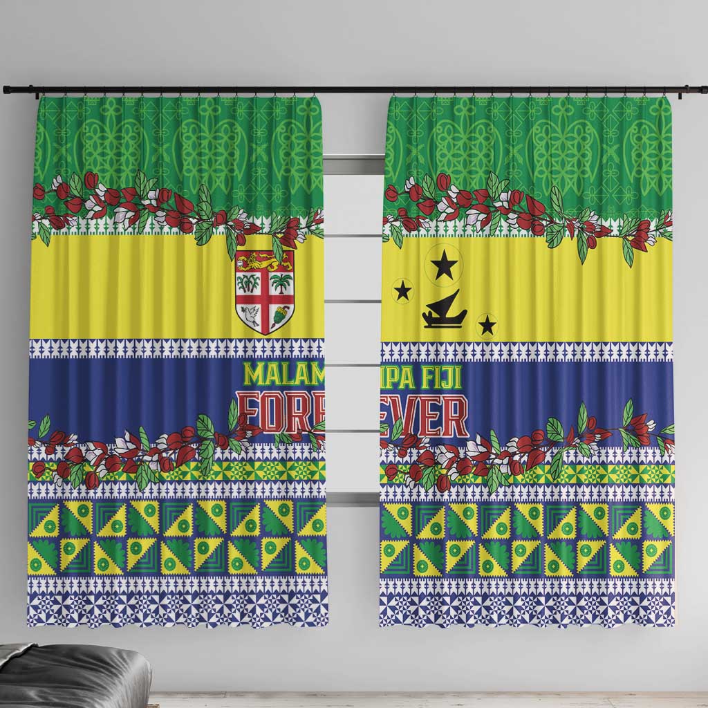 Malampa Fiji Forever Window Curtain Tagimoucia Polynesian Sand Drawing - Polynesian Pride