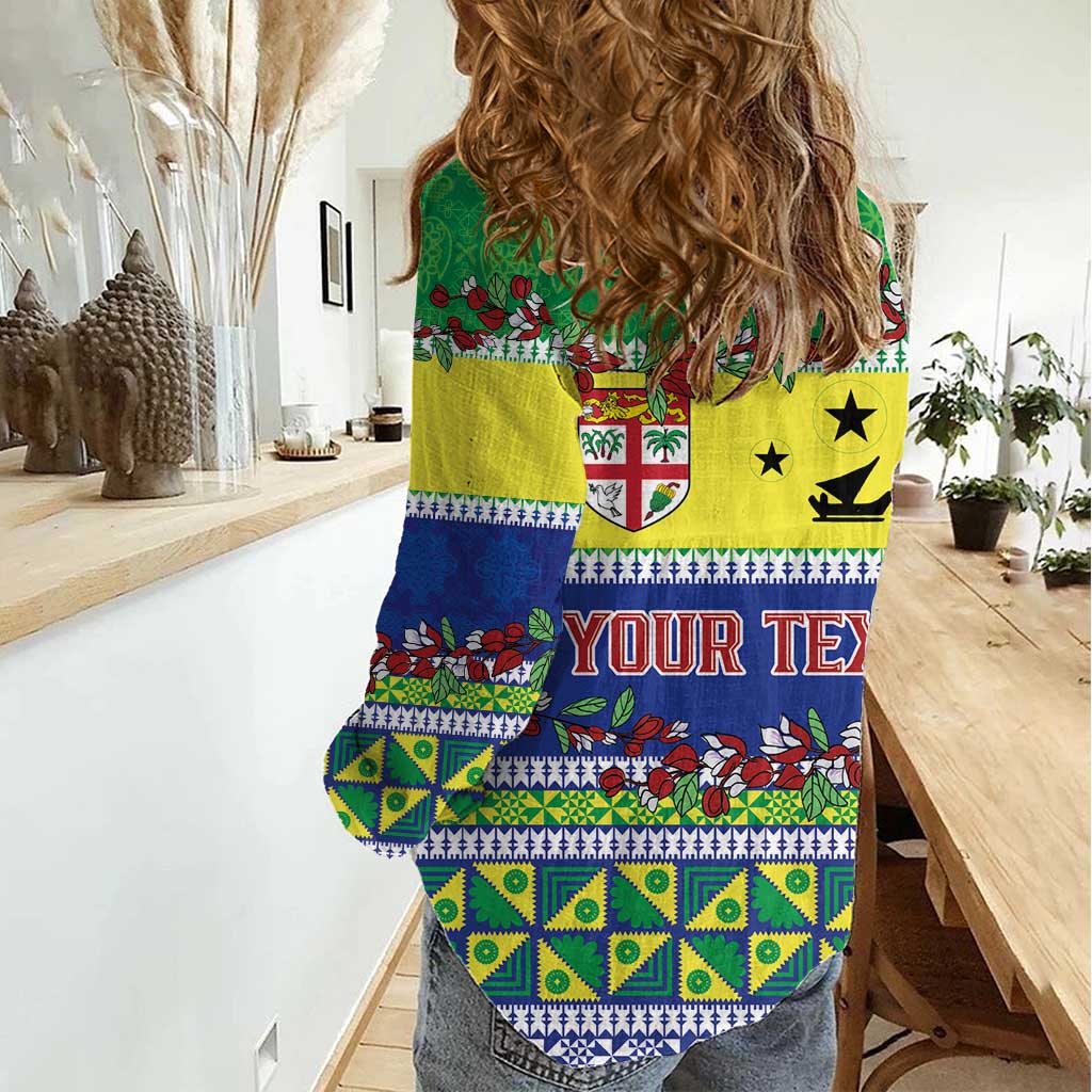 Personalised Malampa Fiji Forever Women Casual Shirt Tagimoucia Polynesian Sand Drawing - Polynesian Pride