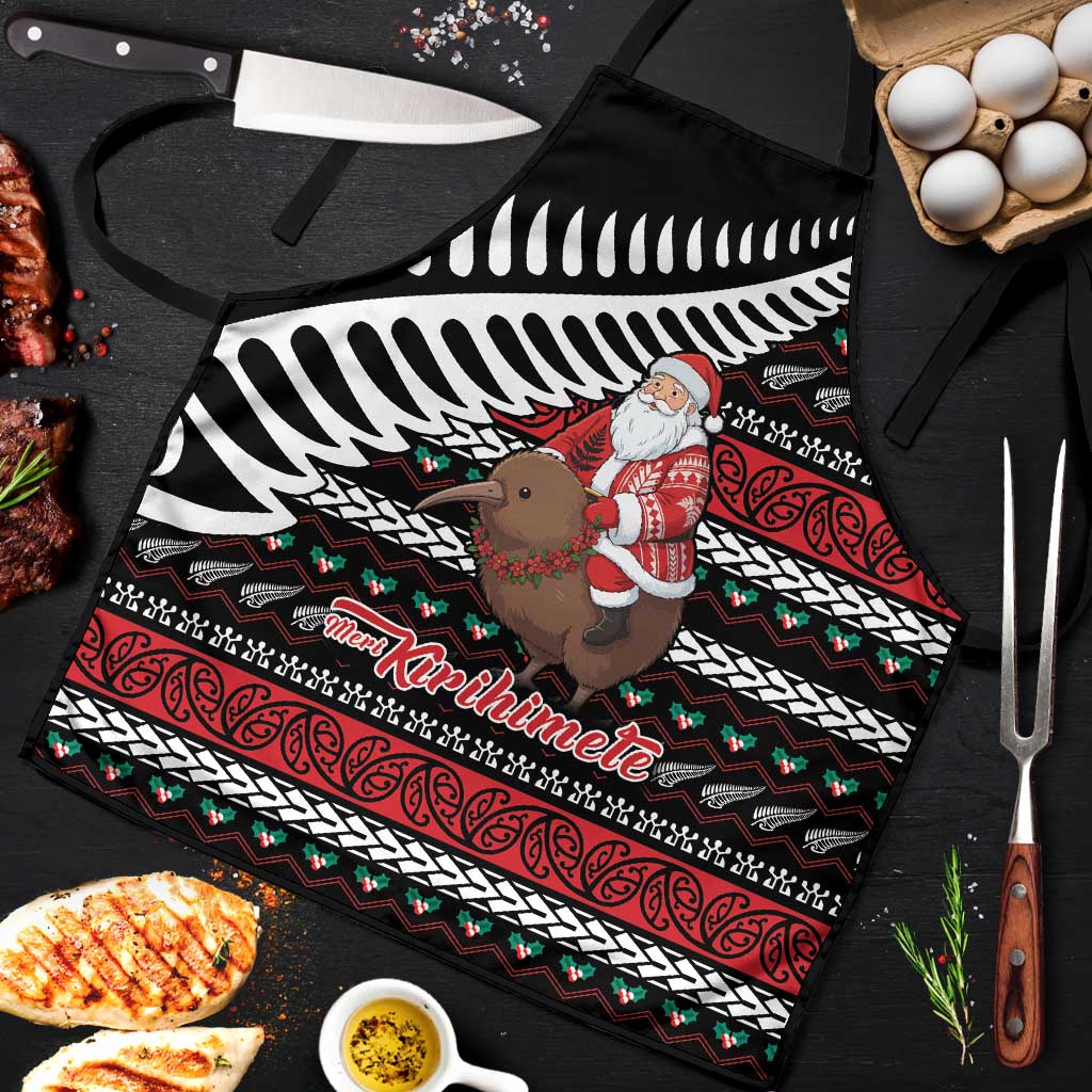 New Zealand Kiwi Santa Christmas Apron He Wairua Kirihimete - Polynesian Pride