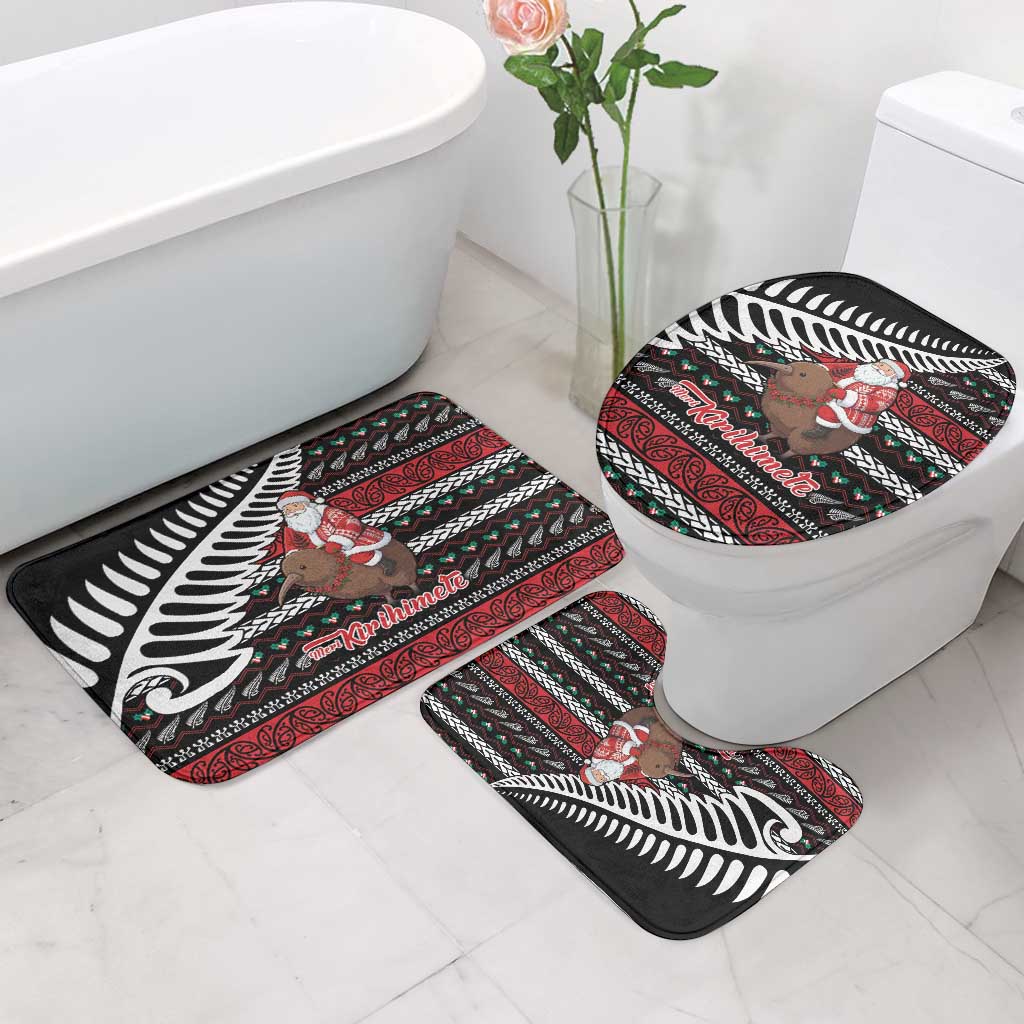 New Zealand Kiwi Santa Christmas Bathroom Set He Wairua Kirihimete - Polynesian Pride