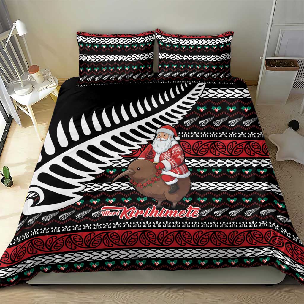 New Zealand Kiwi Santa Christmas Bedding Set He Wairua Kirihimete - Polynesian Pride