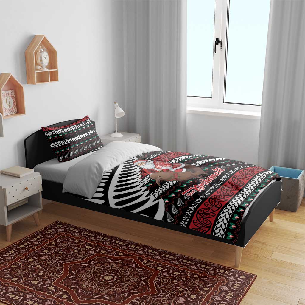 New Zealand Kiwi Santa Christmas Bedding Set He Wairua Kirihimete - Polynesian Pride