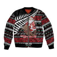 New Zealand Kiwi Santa Christmas Bomber Jacket He Wairua Kirihimete - Polynesian Pride