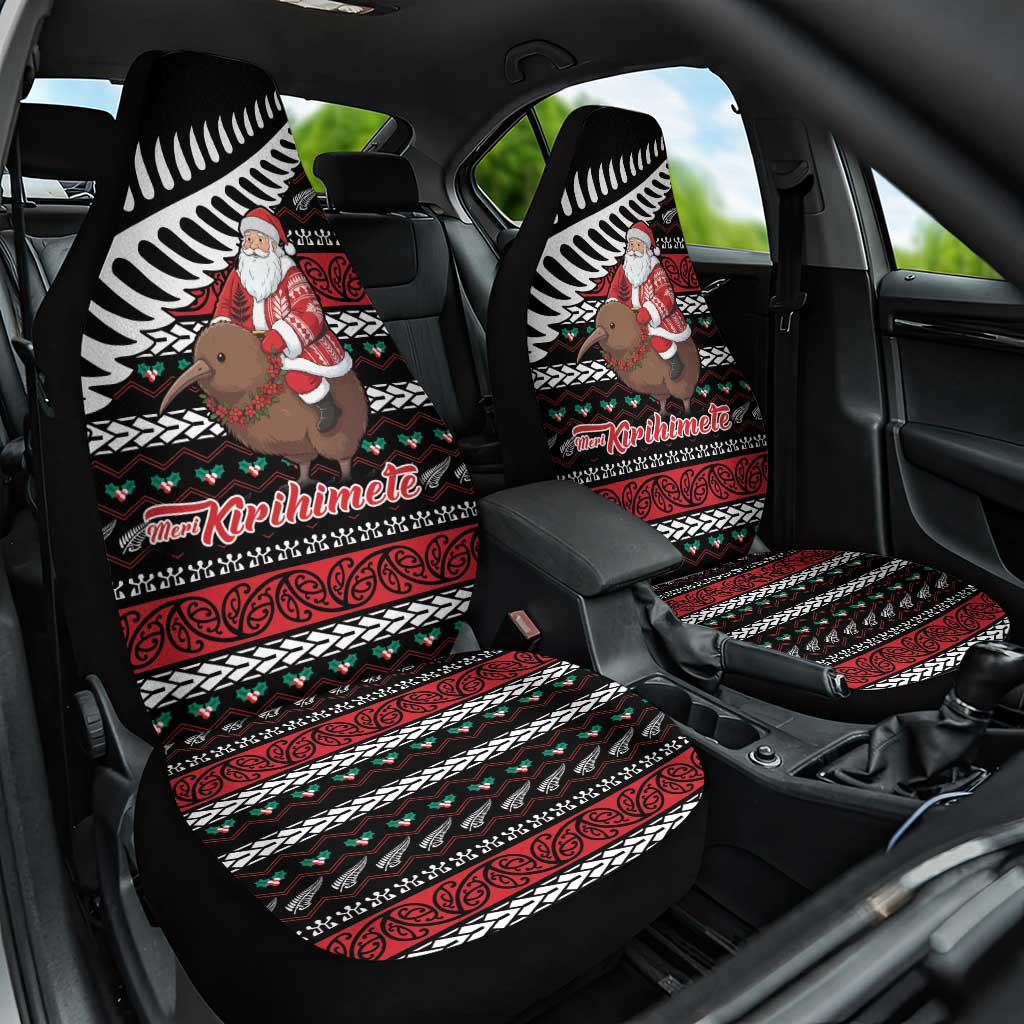 New Zealand Kiwi Santa Christmas Car Seat Cover He Wairua Kirihimete - Polynesian Pride