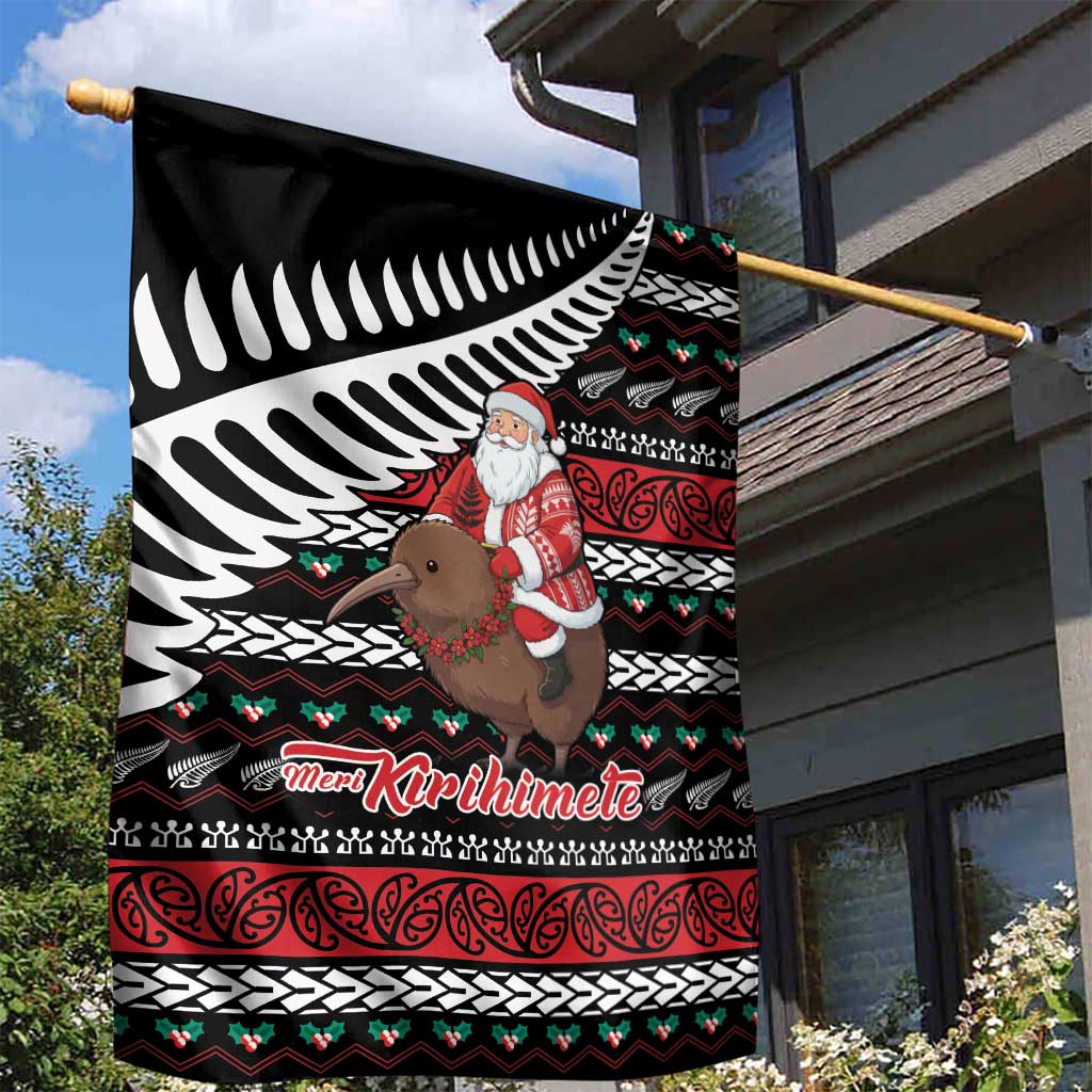New Zealand Kiwi Santa Christmas Garden Flag He Wairua Kirihimete - Polynesian Pride
