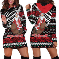 New Zealand Kiwi Santa Christmas Hoodie Dress He Wairua Kirihimete - Polynesian Pride