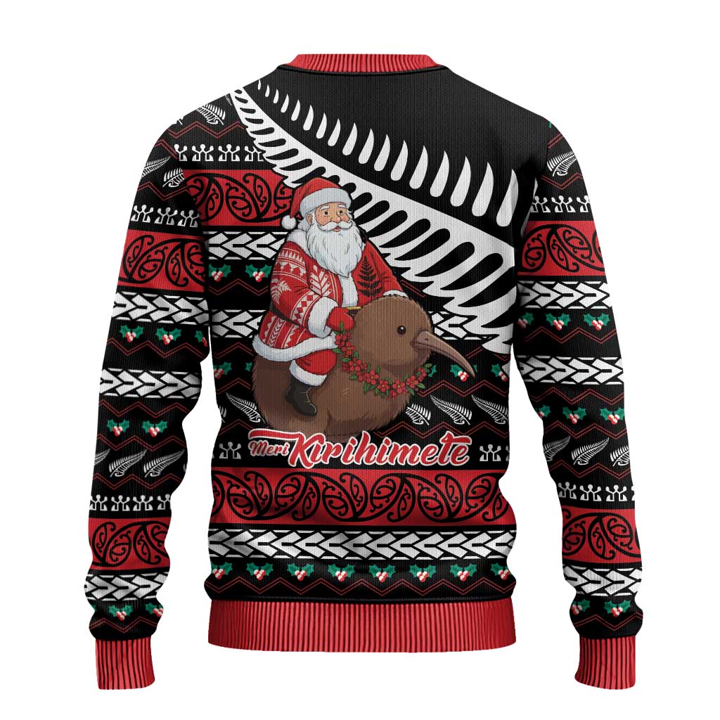 New Zealand Kiwi Santa Christmas Ugly Christmas Sweater He Wairua Kirihimete - Polynesian Pride