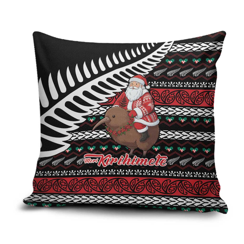 New Zealand Kiwi Santa Christmas Pillow Cover He Wairua Kirihimete - Polynesian Pride