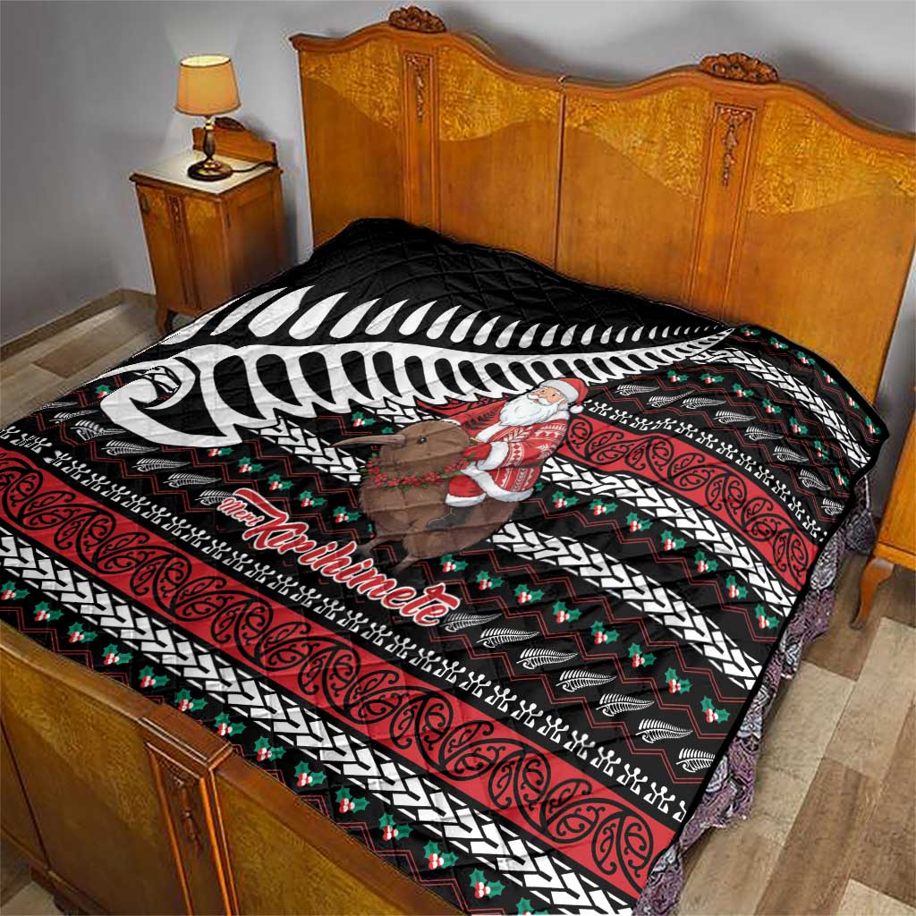 New Zealand Kiwi Santa Christmas Quilt He Wairua Kirihimete - Polynesian Pride