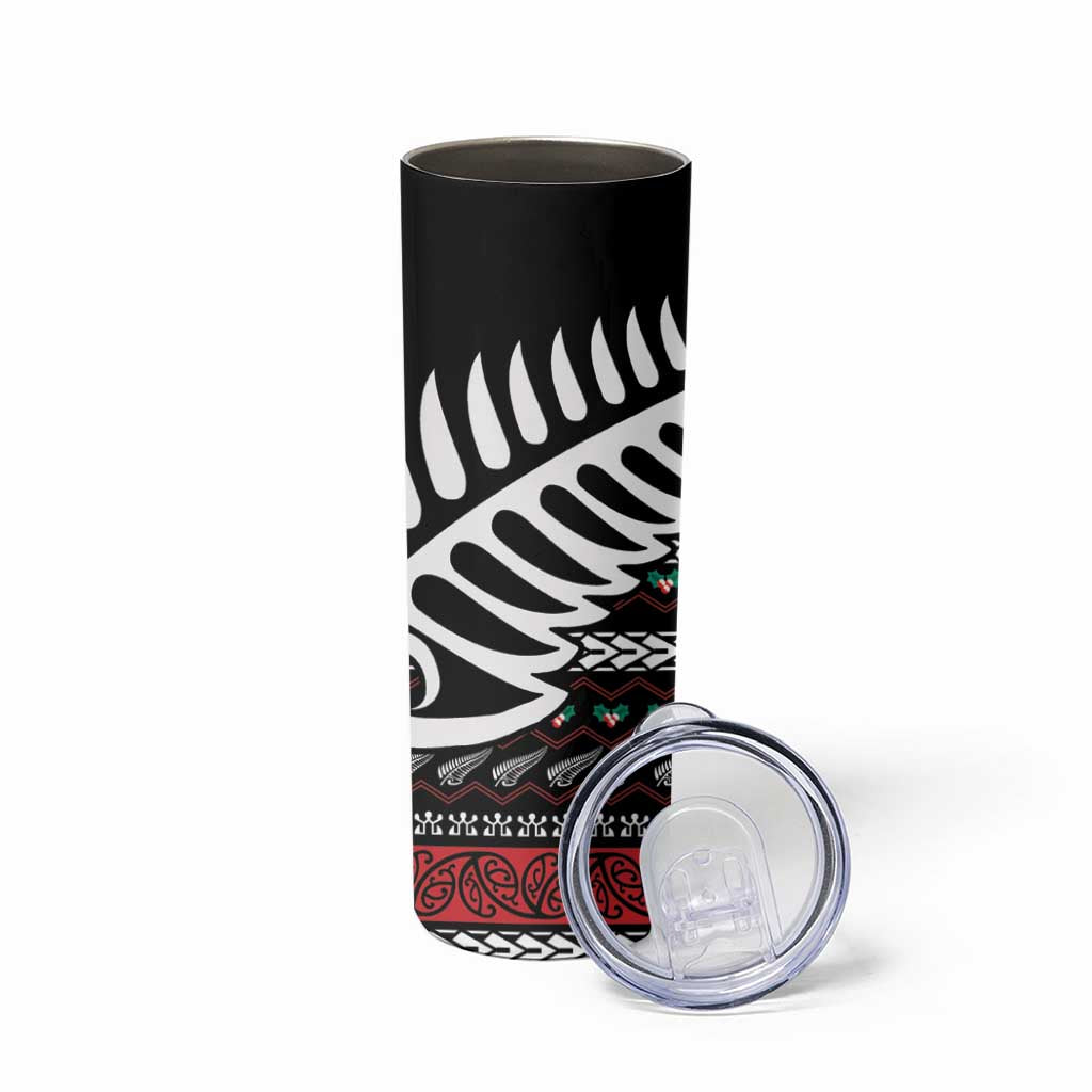 New Zealand Kiwi Santa Christmas Skinny Tumbler He Wairua Kirihimete - Polynesian Pride