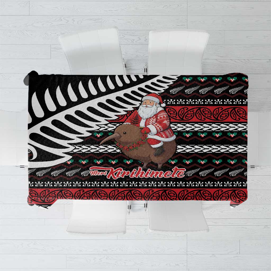 New Zealand Kiwi Santa Christmas Tablecloth He Wairua Kirihimete - Polynesian Pride