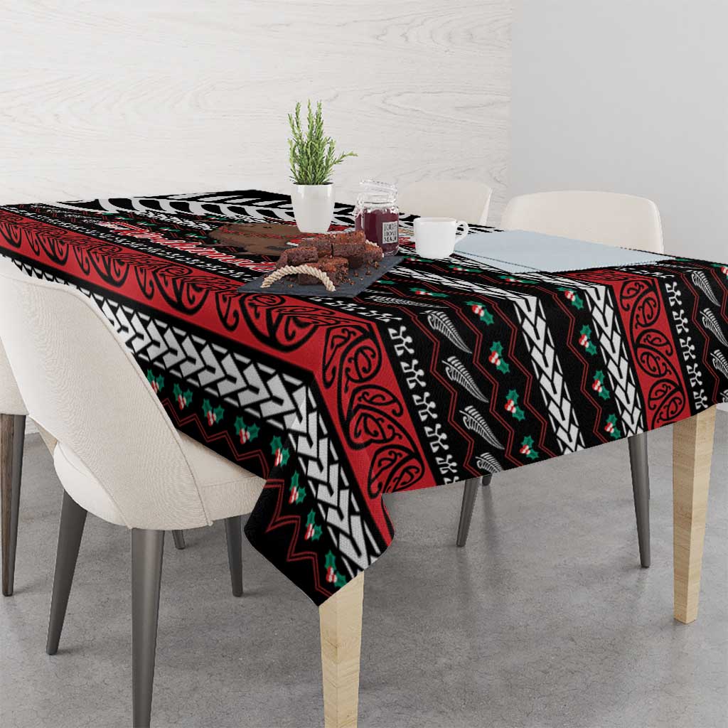 New Zealand Kiwi Santa Christmas Tablecloth He Wairua Kirihimete - Polynesian Pride