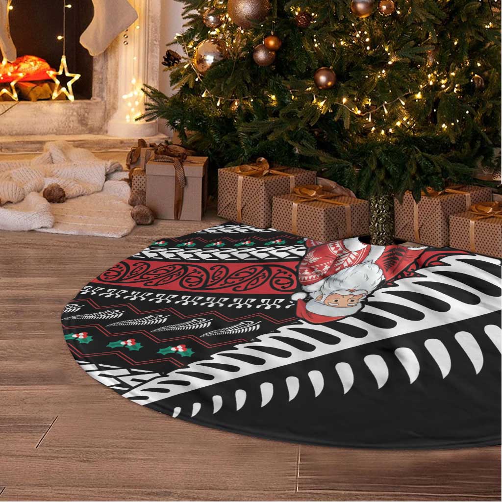 New Zealand Kiwi Santa Christmas Tree Skirt He Wairua Kirihimete - Polynesian Pride