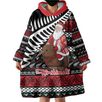 New Zealand Kiwi Santa Christmas Wearable Blanket Hoodie He Wairua Kirihimete - Polynesian Pride