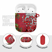 Personalised New Zealand Koru Pohutukawa AirPods Case Meri Kirihimete Aroha for Christmas - Polynesian Pride