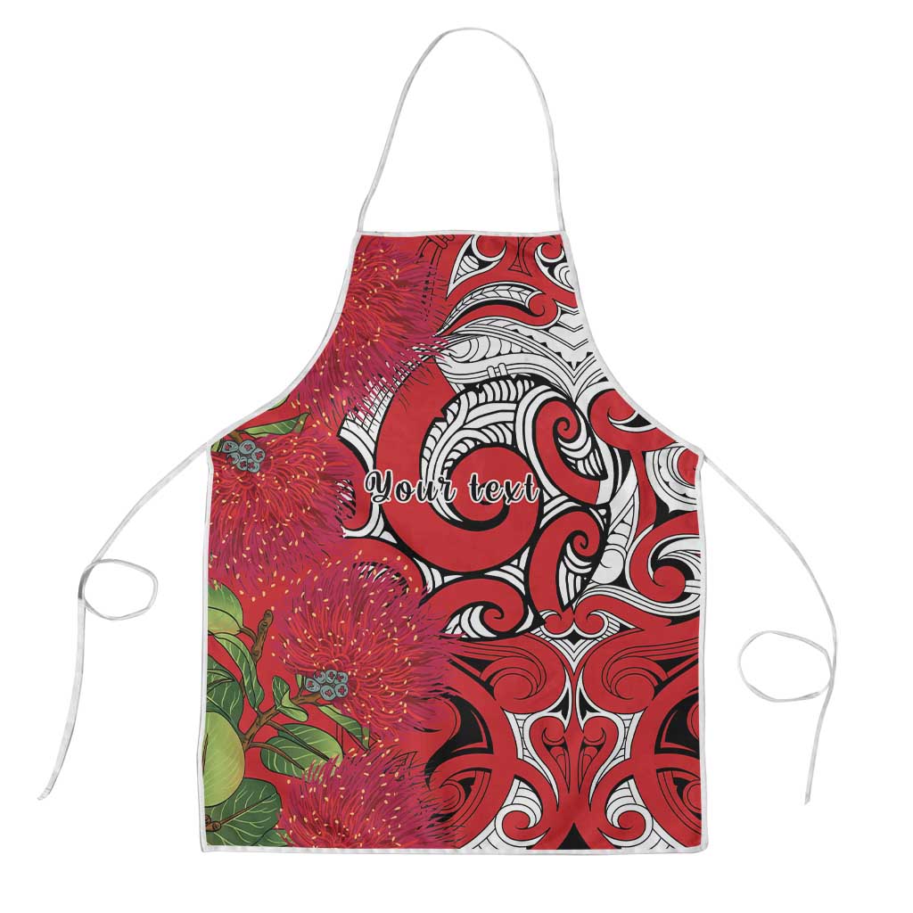 Personalised New Zealand Koru Pohutukawa Apron Meri Kirihimete Aroha for Christmas - Polynesian Pride