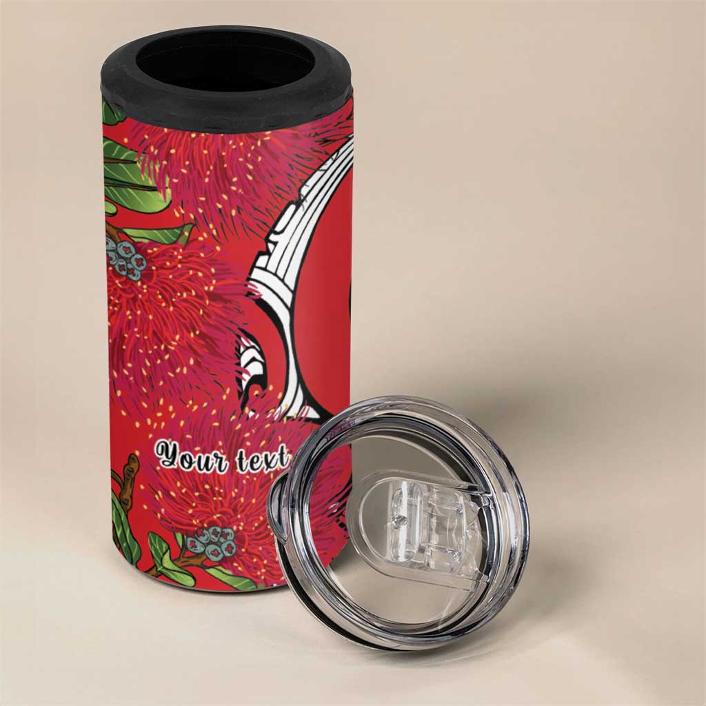 Personalised New Zealand Koru Pohutukawa 4 in 1 Can Cooler Tumbler Meri Kirihimete Aroha for Christmas - Polynesian Pride
