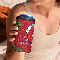 Personalised New Zealand Koru Pohutukawa 4 in 1 Can Cooler Tumbler Meri Kirihimete Aroha for Christmas - Polynesian Pride