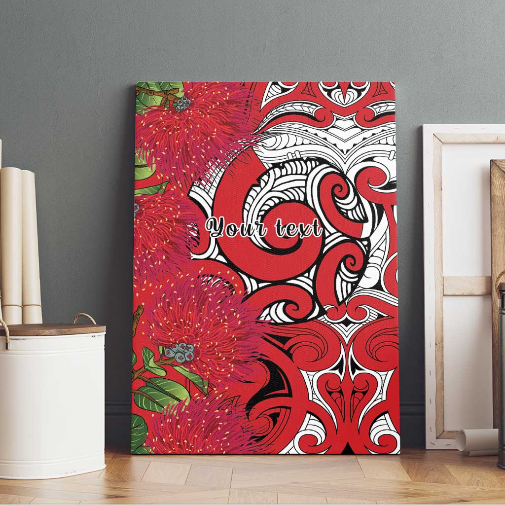 Personalised New Zealand Koru Pohutukawa Canvas Wall Art Meri Kirihimete Aroha for Christmas - Polynesian Pride