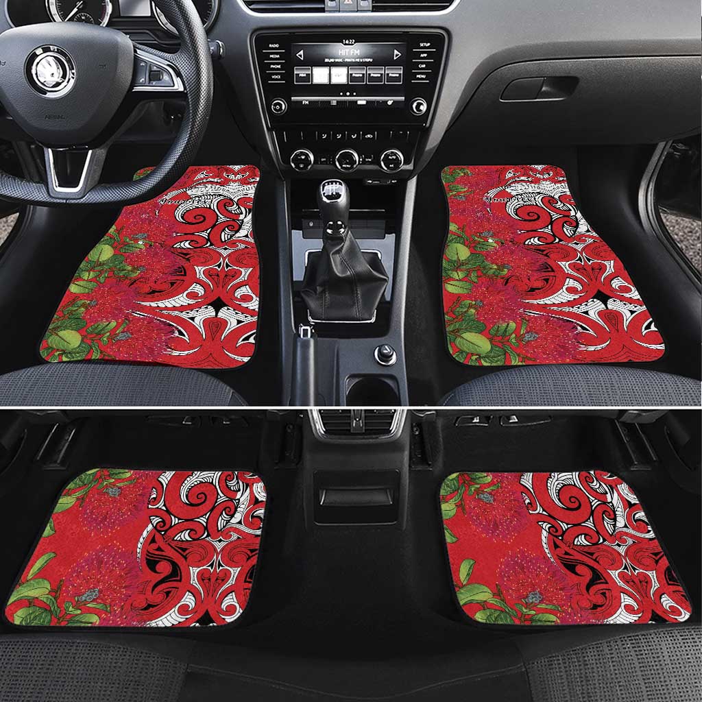 Personalised New Zealand Koru Pohutukawa Car Mats Meri Kirihimete Aroha for Christmas - Polynesian Pride