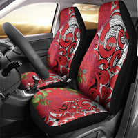 Personalised New Zealand Koru Pohutukawa Car Seat Cover Meri Kirihimete Aroha for Christmas - Polynesian Pride