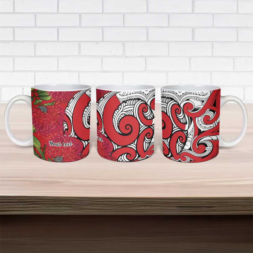 Personalised New Zealand Koru Pohutukawa Ceramic Mug Meri Kirihimete Aroha for Christmas - Polynesian Pride