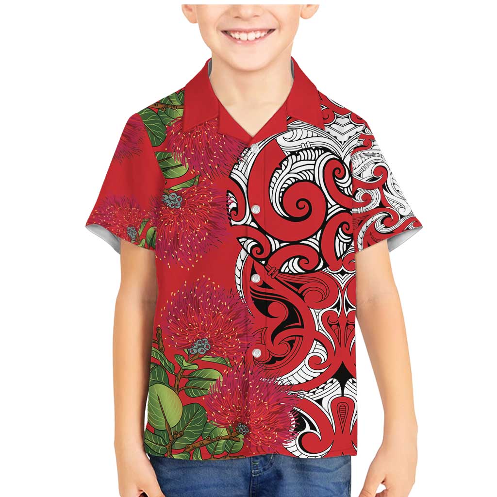 Personalised New Zealand Koru Pohutukawa Family Matching Mermaid Dress and Hawaiian Shirt Meri Kirihimete Aroha for Christmas - Polynesian Pride