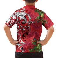 Personalised New Zealand Koru Pohutukawa Family Matching Summer Maxi Dress and Hawaiian Shirt Meri Kirihimete Aroha for Christmas - Polynesian Pride