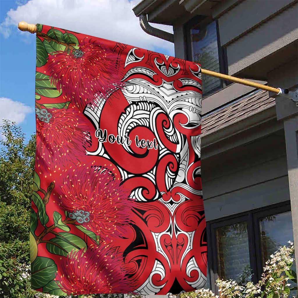 Personalised New Zealand Koru Pohutukawa Garden Flag Meri Kirihimete Aroha for Christmas - Polynesian Pride