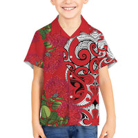 Personalised New Zealand Koru Pohutukawa Hawaiian Shirt Meri Kirihimete Aroha for Christmas - Polynesian Pride